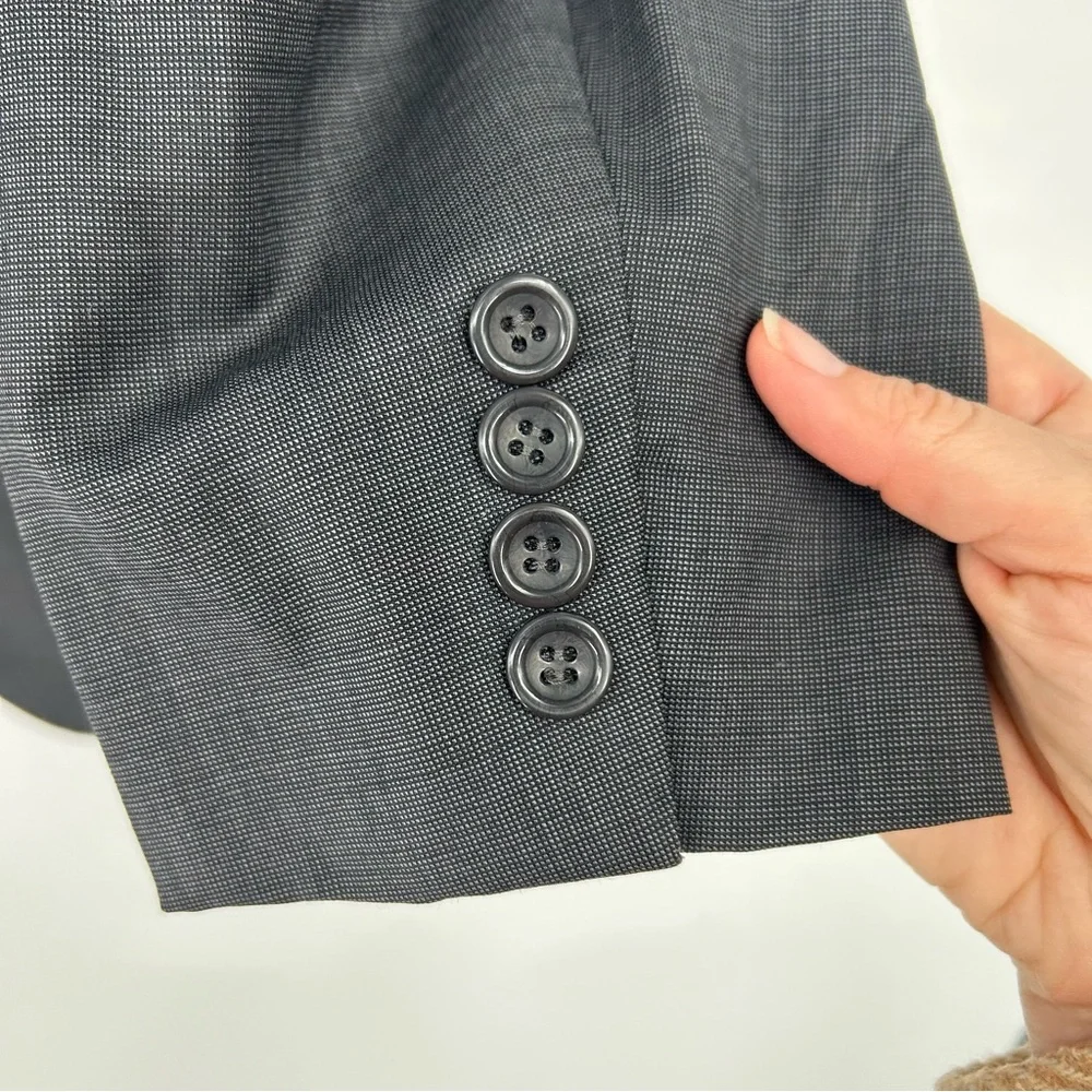 Montefino Uomo Super 120's Wool Gray 3‎ button blazer suit jacket 38S